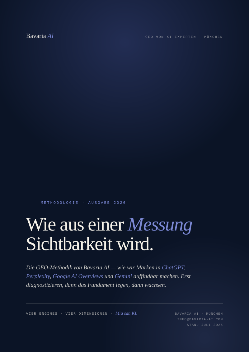 Bavaria AI · Die GEO-Methodik – PDF-Cover